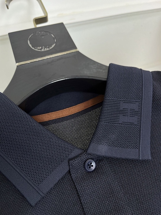 Мужское тёмно-синее поло Hermes premium