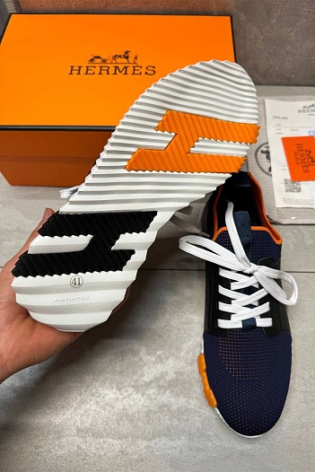 Мужские комбинированные кроссовки Hermes Depart - Black / Navy   