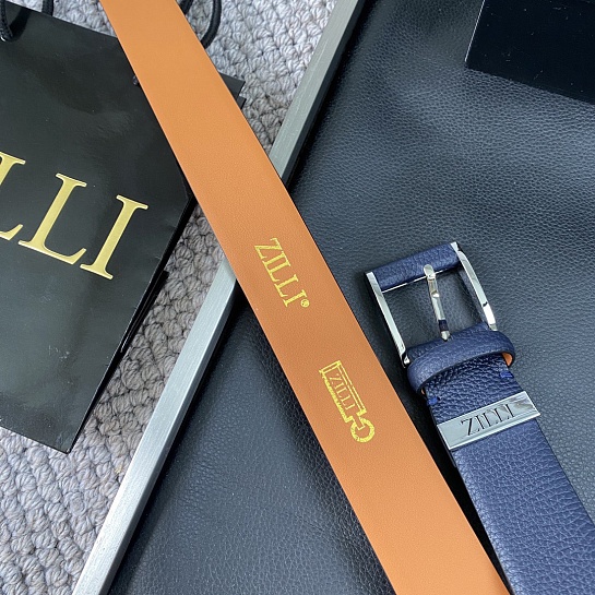 Двусторонний кожаный ремень Zilli Premium (ширина 3.8 см)