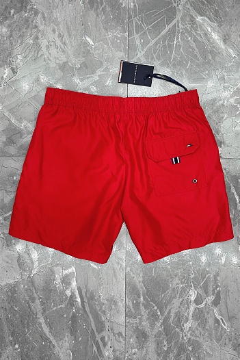 Мужские красные шорты Tommy Hilfiger logo-print   