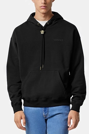 Мужское чёрное худи Versace Medusa   