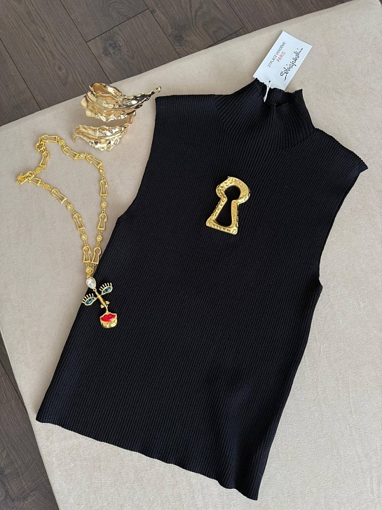 Женский чёрный топ Schiaparelli