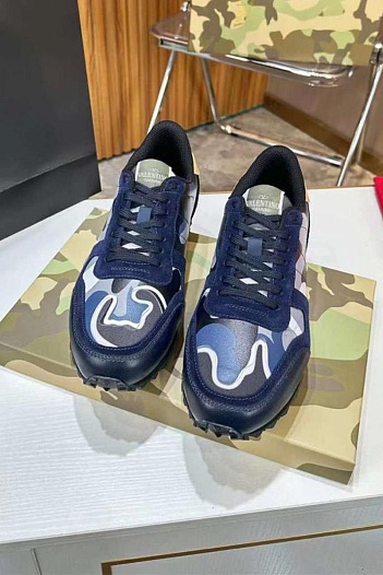 Комбинированные кроссовки Valentino Rockrunner - Navy   