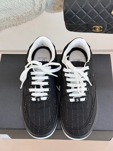 Женские кроссовки Chanel Premium - Black   