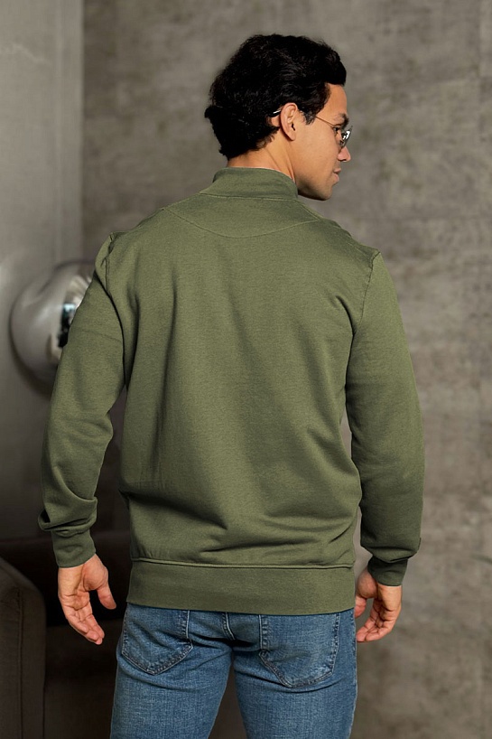 Кофта зелёного цвета Stone Island Zip-Up Compass-patch