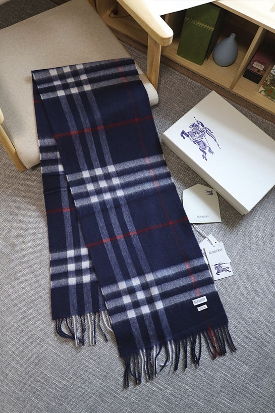 Шарф Burberry two-tone Check premium 168x30 см - Navy