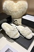 Женские меховые шлёпанцы Chanel Oran premium - White