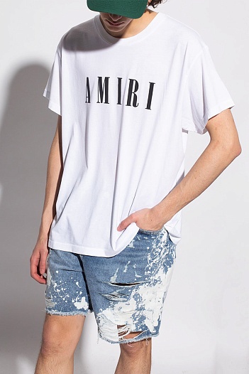 Футболка белого цвета Amiri core logo   