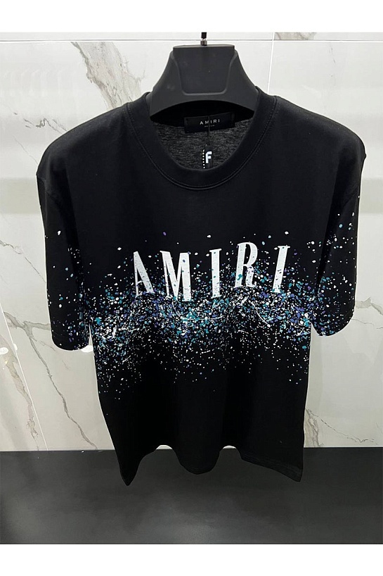 Оверсайз футболка Amiri "Paint Splatter" - Black