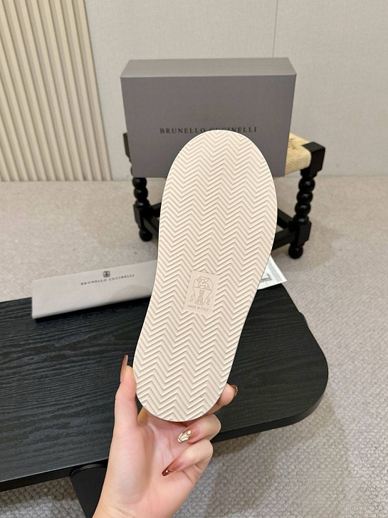 Замшевые шлёпанцы Brunello Cucinelli Crossover