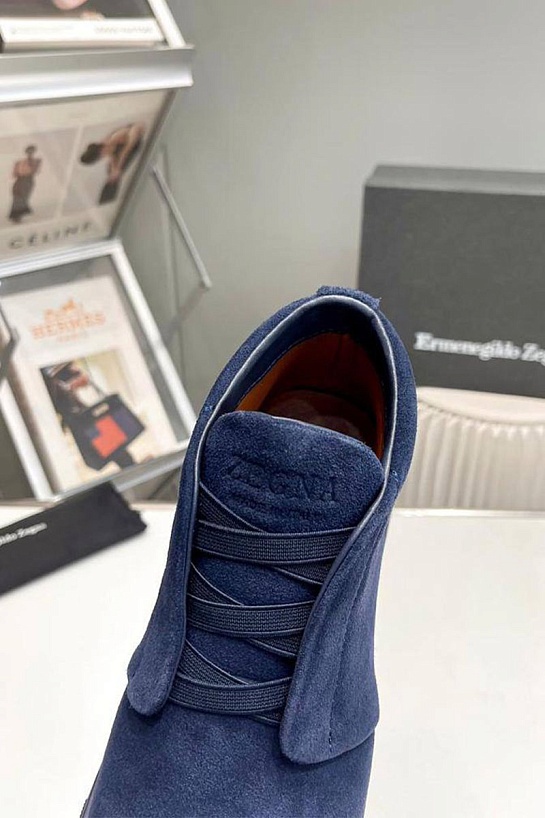 Замшевые кроссовки Zegna Triple Stitch high-top