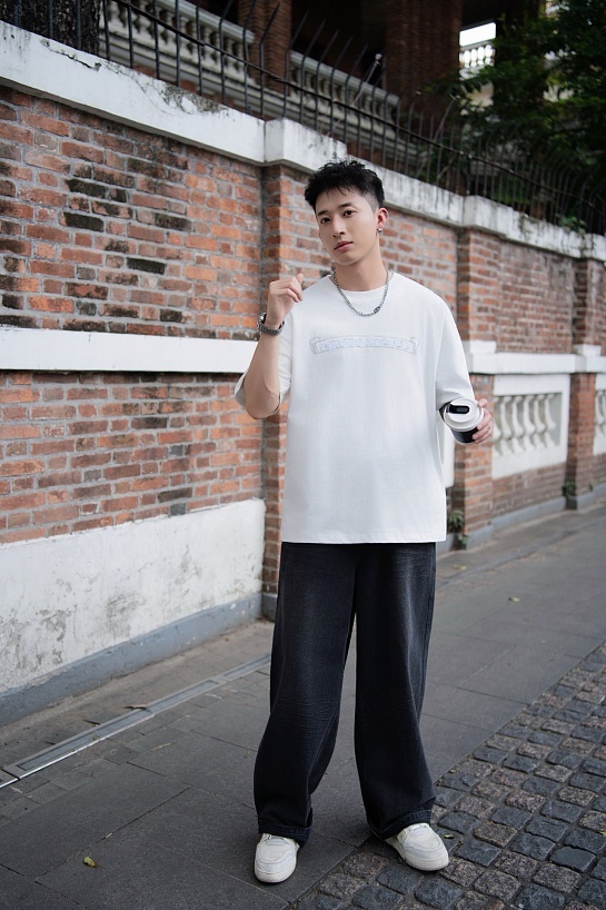 Белая оверсайз футболка Chrome Hearts Premium