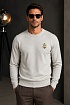 Серый джемпер Dolce&Gabbana bee crown embroidered