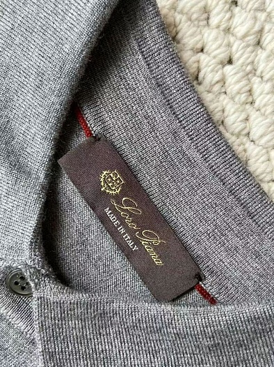 Поло с длинным рукавом Loro Piana Premium - Light Flower Gray   