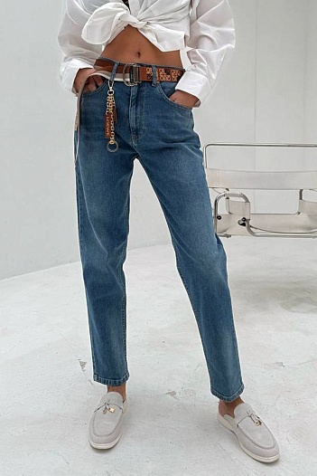 Женские синие джинсы Loewe Slouchy   