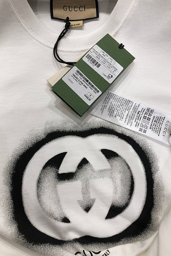 Футболка белого цвета Gucci Interlocking G   
