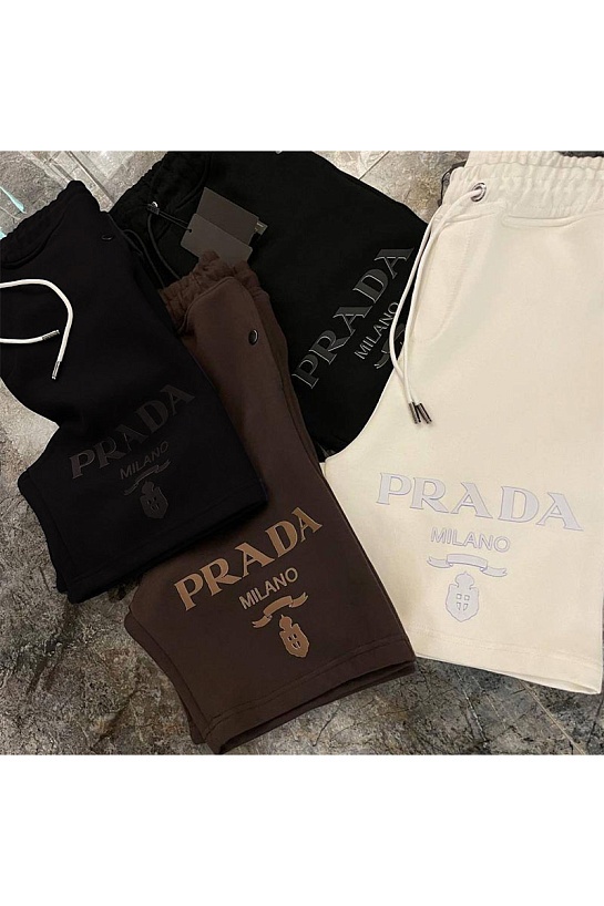 Мужские шорты Prada Milano logo-print - Black