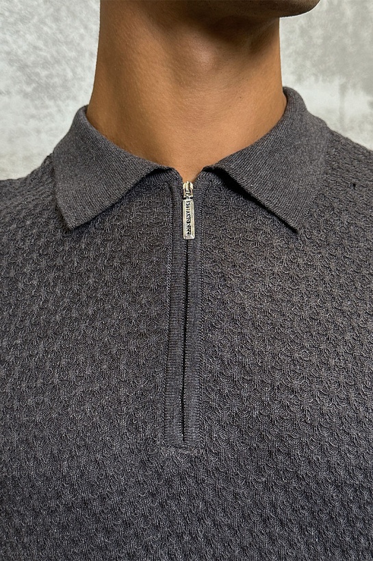 Мужское поло Stefano Ricci серого цвета