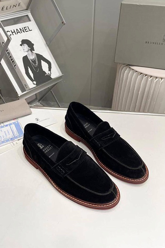 Замшевые лоферы Brunello Cucinelli unlined - Black
