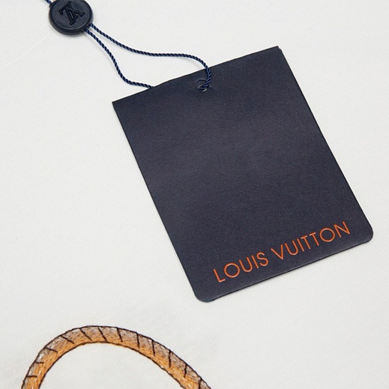 Белая оверсайз футболка Louis Vuitton Premium graphic embroidery