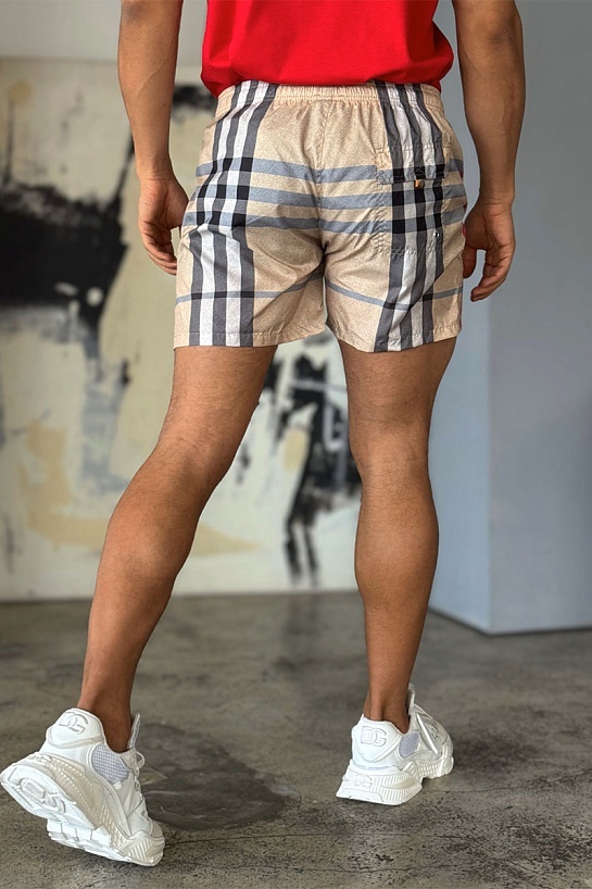 Мужские бежевые шорты Burberry London Check