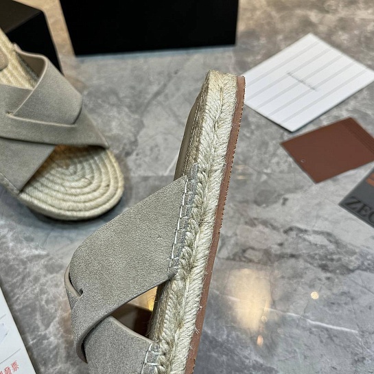 Мужские шлёпанцы Ermenegildo Zegna suede - Grey