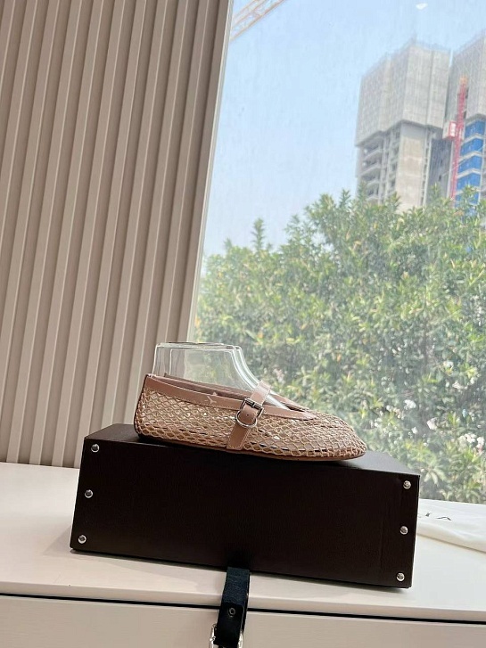 Женские плетёные балетки Alaia Premium - Pink