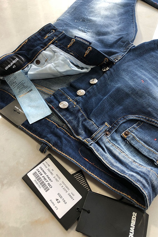 Мужские джинсы Dsquared2 paint splatter - Navy