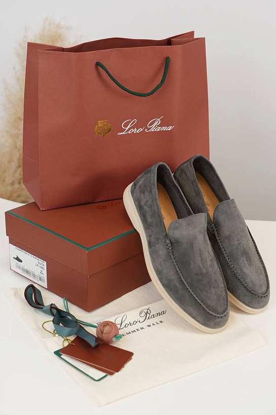 Мужские замшевые лоферы Loro Piana Summer Walk