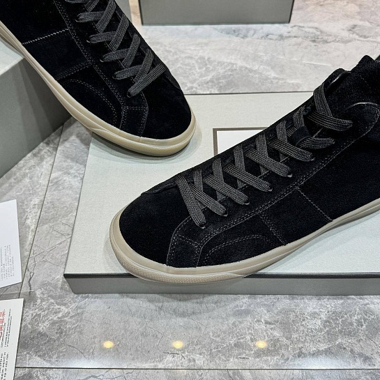 Замшевые кроссовки с мехом Tom Ford high-top - Black