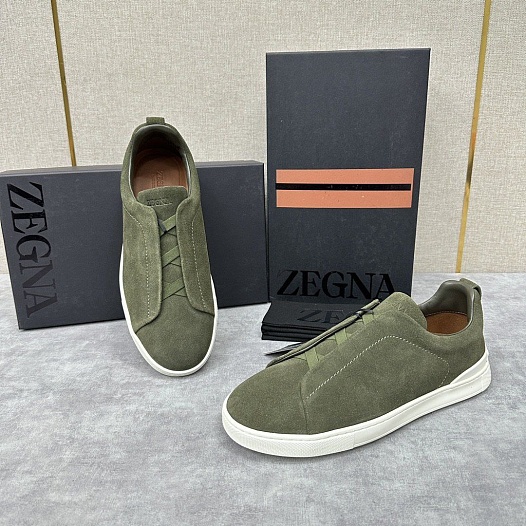 Мужские кроссовки Ermenegildo Zegna Triple Stitch Suede - Green   