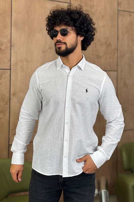 Мужская рубашка Роlо Ralрh Lаurеn белого цвета