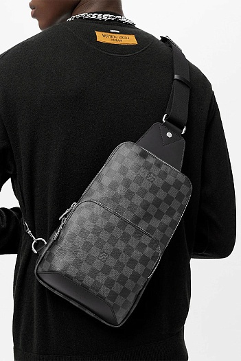 Кожаная сумка Louis Vuitton Avenue Sling Damier Graphite 21x31x9 см   