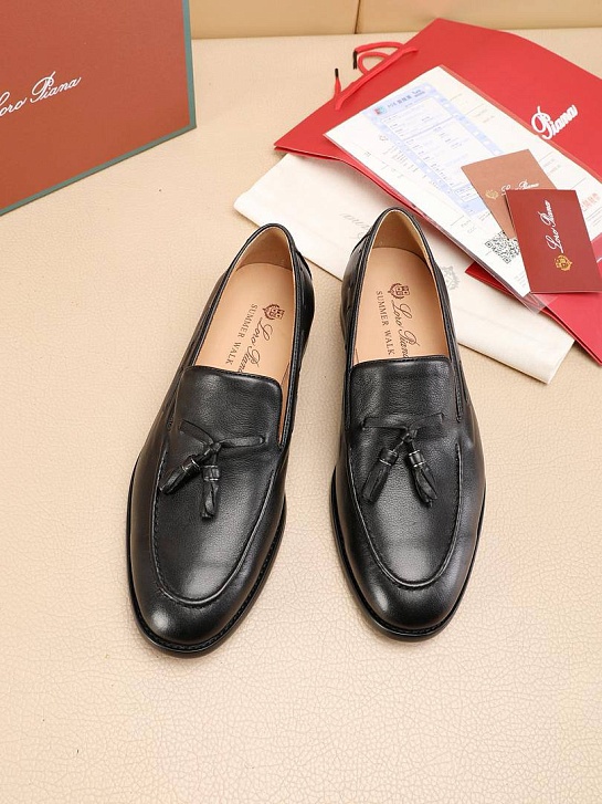 Кожаные лоферы Loro Piana tassel - Black