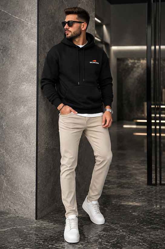 Чёрное худи Balenciaga Year Of The Tiger embroidered-logo