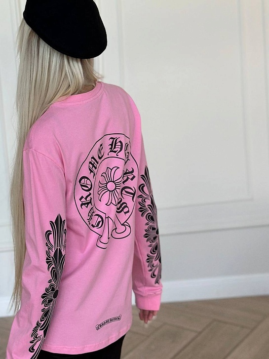 Женский розовый свитшот Chrome Hearts