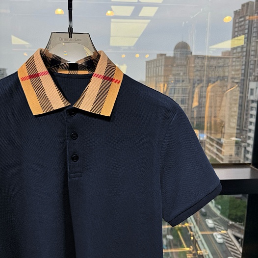 Мужское поло Burberry Premium - Navy   