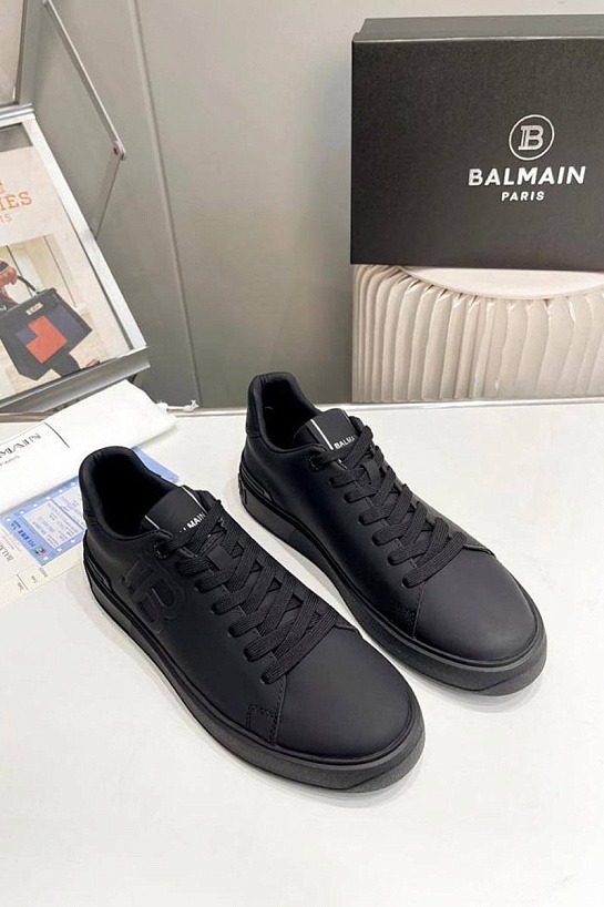 Мужские кожаные кроссовки Balmain B-Court