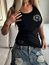 Женская чёрная майка Chrome Hearts premium