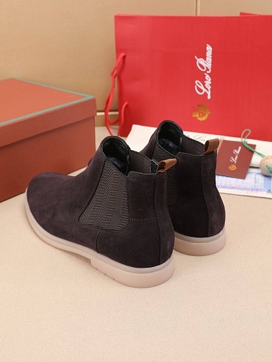 Замшевые ботинки с мехом Loro Piana   