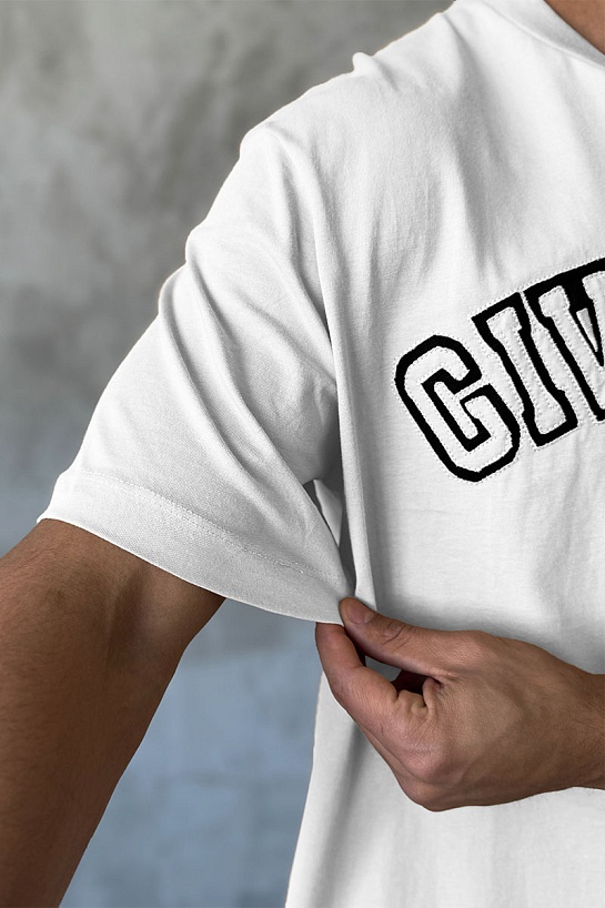 Белая оверсайз футболка Givenchy college logo-embroidered