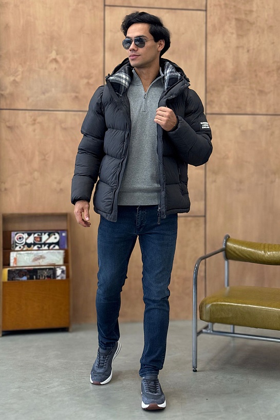 Серая куртка со съёмными рукавами Burberry Lockwell logo-patch