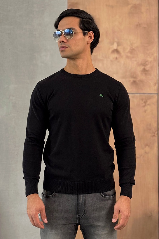 Мужская чёрная кофта Etro logo-embroidered