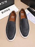Замшевые лоферы Hugo Boss embossed logo - Grey