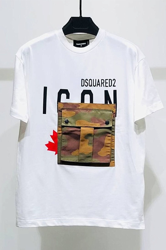 Мужская футболка Dsquared2 Camo Pocket - White