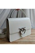 Кожаная сумка Love 25x18 см - White / Silver