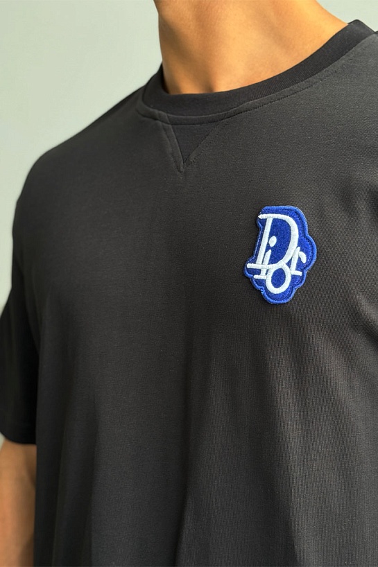Чёрная оверсайз футболка Dior