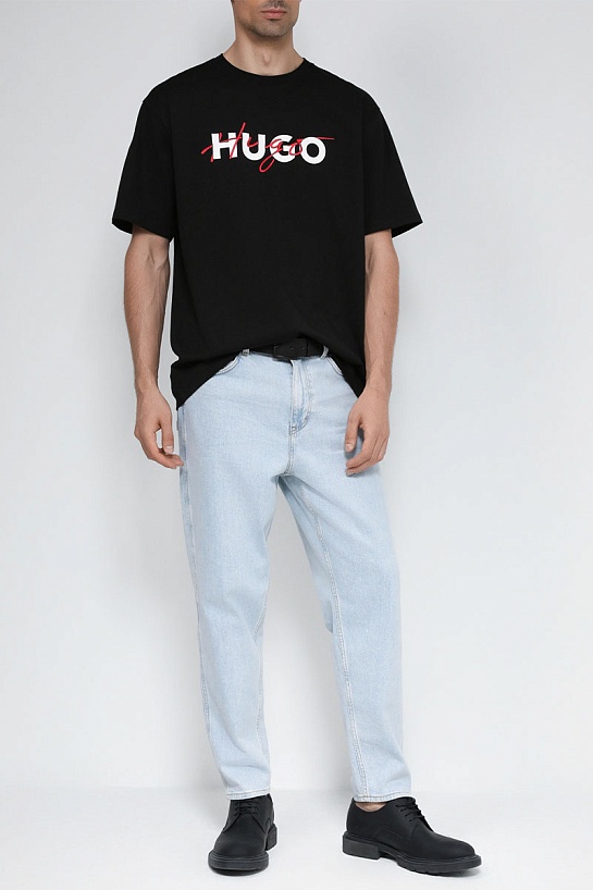 Футболка чёрного цвета Hugo Boss Dakaishi double logo