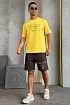 Жёлтая оверсайз футболка Prada Milano logo