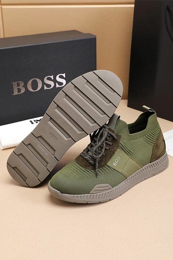 Текстильные кроссовки Hugo Boss Titanium - Green   
